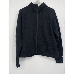 Women's Champion‎ Authentic Athletic Wear Black Zip Up Jacket, Size XL